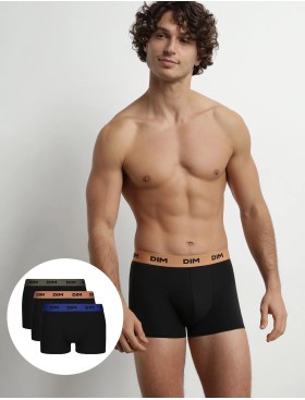 Черные мужские трусы в наборе (3 шт) Dim 005D/3 индиго/орех/зеленый, Цвет: черный (индиго/орех/, Размеры: S
