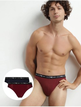 Набор мужских слипов (2 шт) Dim 6595/2 красный и свинец, Цвет: красный/свинец, Размеры: L