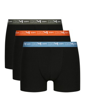 Черные боксеры с цветным поясом (3 шт) Dim 6596/3 голубой/оранж/зеленый, Цвет: черный (голубой/оран, Размеры: M, изображение 2