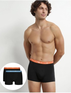 Трусы мужские боксеры набор (2 шт) Dim 6596/2 черный (оранж/голубой), Цвет: черный (оранж/голубо, Размеры: L