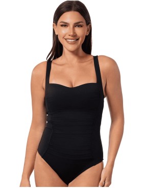 Цельный купальник бандо на завязках Jantzen JZ24302M черный, Цвет: черный, Размеры: 2XL