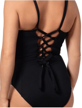 Цельный купальник бандо на завязках Jantzen JZ24302M черный, Цвет: черный, Размеры: 2XL, изображение 4