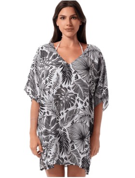 Пляжная туника из вискозы Jantzen JZ25030C, Цвет: белый/черный, Размеры: M