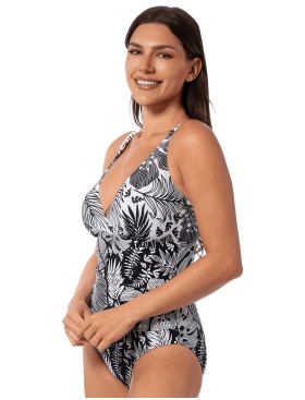 Цельный купальник с уплотненной чашкой Jantzen JZ25031M, Цвет: черный/белый, Размеры: XL, изображение 3