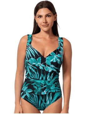 Слитный купальник с драпировкой Jantzen JZ25085M черный/морская волна, Цвет: черный/морская волна, Размеры: XL