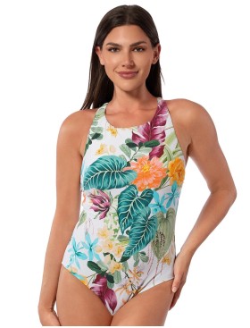 Купальник сплошной с цветочным принтом Jantzen JZ25146M, Цвет: мульти, Размеры: 2XL, изображение 3