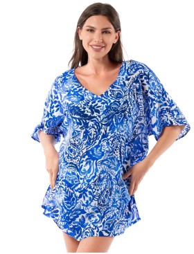 Свободная пляжная туника Jantzen JZ25229C, Цвет: кобальт, Размеры: M, изображение 2