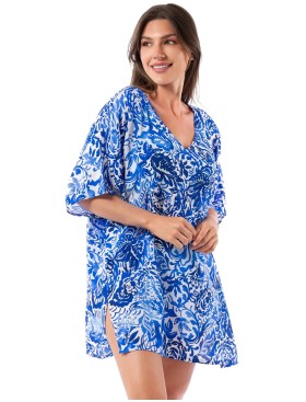 Свободная пляжная туника Jantzen JZ25229C, Цвет: кобальт, Размеры: M, изображение 4