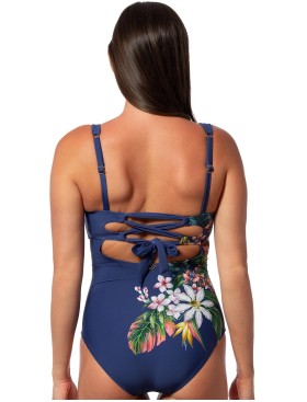 Закрытый купальник на завязках Jantzen JZ25284M, Цвет: джинс, Размеры: XL, изображение 2