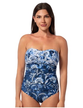 Слитный купальник бандо Jantzen JZ25405M, Цвет: джинс/белый, Размеры: XL, изображение 3