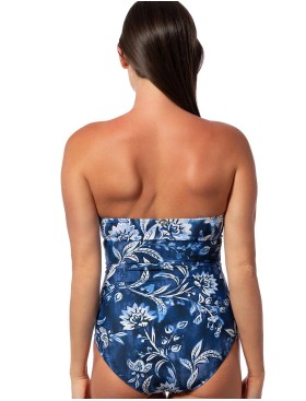 Слитный купальник бандо Jantzen JZ25405M, Цвет: джинс/белый, Размеры: XL, изображение 4