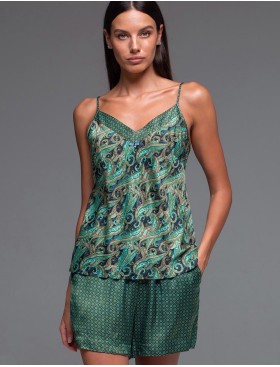 Пижама из шёлка с вискозой Mia-Amore AMINA 4102, Цвет: изумрудный, Размеры: S