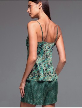 Пижама из шёлка с вискозой Mia-Amore AMINA 4102, Цвет: изумрудный, Размеры: S, изображение 2