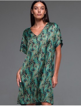 Свободная туника из шёлка и вискозы Mia-Amore AMINA 4104, Цвет: изумрудный, Размеры: L/XL