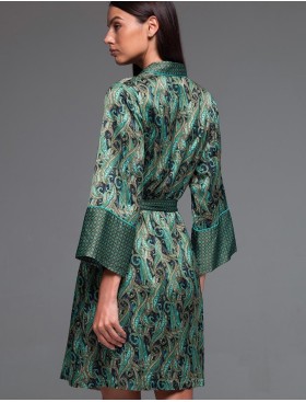 Удлинённая рубашка-халат Mia-Amore AMINA 4107, Цвет: изумрудный, Размеры: S, изображение 2