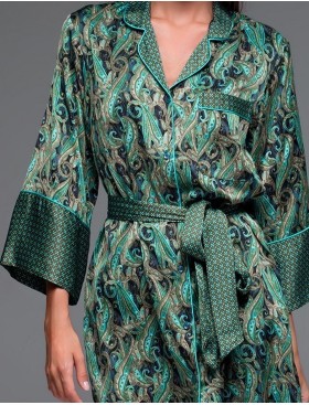 Удлинённая рубашка-халат Mia-Amore AMINA 4107, Цвет: изумрудный, Размеры: S, изображение 4