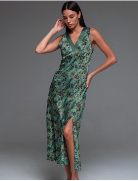 Шёлковая сорочка с рельефными швами Mia-Amore AMINA 4108, Цвет: изумрудный, Размеры: 4XL, изображение 3