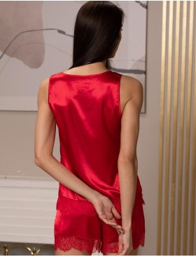 Шёлковая пижама майка с шортами Mia-Amore BEATRIS 4502, Цвет: красный, Размеры: 3XL, изображение 2