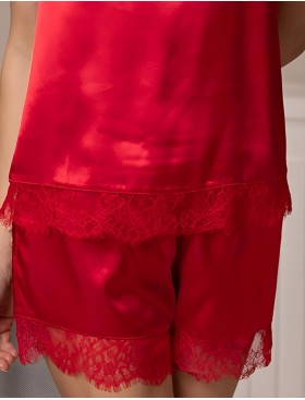 Шёлковая пижама майка с шортами Mia-Amore BEATRIS 4502, Цвет: красный, Размеры: 3XL, изображение 4