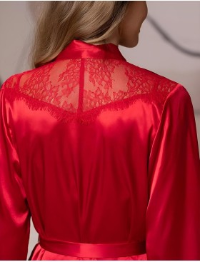 Шёлковый халат-кимоно Mia-Amore BEATRIS 4503, Цвет: красный, Размеры: 4XL/5XL, изображение 4