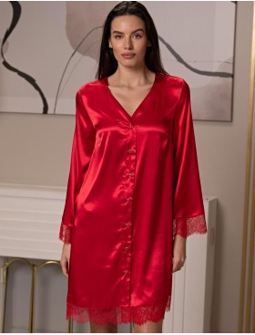 Шёлковая рубашка-халат Mia-Amore BEATRIS 4505, Цвет: красный, Размеры: 3XL, изображение 3