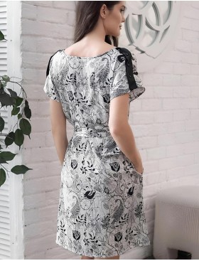 Туника из натурального шёлка Mia-Amore CHARLINE 4095, Цвет: черно-белый, Размеры: S/M, изображение 2