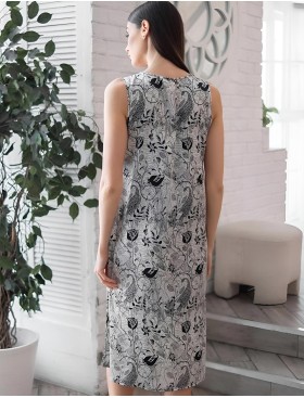 Шёлковая ночная сорочка Mia-Amore CHARLINE 4098, Цвет: черно-белый, Размеры: 3XL, изображение 2