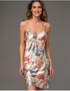 Короткая шёлковая сорочка Mia-Amore FLORIN 4480, Цвет: мультицвет, Размеры: 4XL, изображение 4