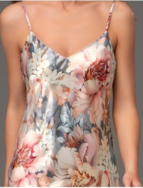 Короткая шёлковая сорочка Mia-Amore FLORIN 4480, Цвет: мультицвет, Размеры: 4XL, изображение 5