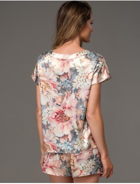 Шёлковая пижама с шортами Mia-Amore FLORIN 4481, Цвет: мультицвет, Размеры: 4XL, изображение 2