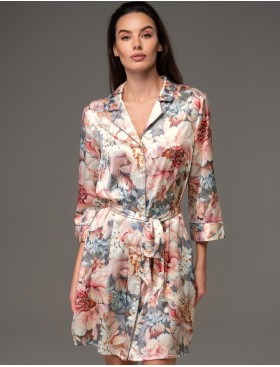 Шёлковая рубашка-халат Mia-Amore FLORIN 4484, Цвет: мультицвет, Размеры: 3XL