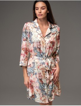 Шёлковая рубашка-халат Mia-Amore FLORIN 4484, Цвет: мультицвет, Размеры: 3XL, изображение 3
