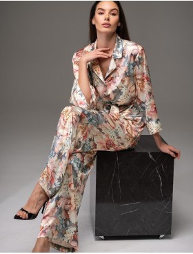 Шёлковая пижама с брюками Mia-Amore FLORIN 4486, Цвет: мультицвет, Размеры: 3XL