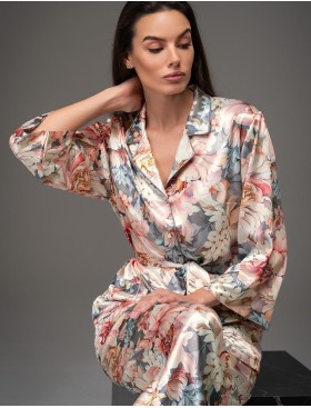 Шёлковая пижама с брюками Mia-Amore FLORIN 4486, Цвет: мультицвет, Размеры: 3XL, изображение 4
