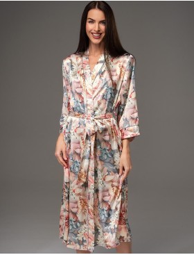 Длинный шёлковый халат Mia-Amore FLORIN 4489, Цвет: мультицвет, Размеры: 2XL/3XL, изображение 3