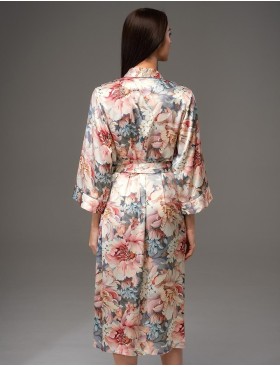 Длинный шёлковый халат Mia-Amore FLORIN 4489, Цвет: мультицвет, Размеры: 2XL/3XL, изображение 2