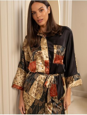 Шёлковая пижама со штанами Mia-Amore KLIMT 4426, Цвет: мультицвет, Размеры: 3XL, изображение 4