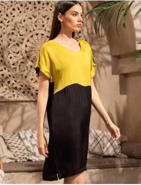 Туника из шёлка с вискозой Mia-Amore ORCHIDS 4197, Цвет: черный+желтый, Размеры: 2XL/3XL, изображение 3