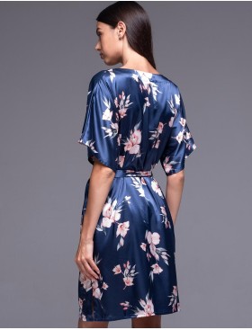 Атласная туника с поясом Mia-Amore VIOLA 7487, Цвет: синий, Размеры: 4XL/5XL, изображение 2