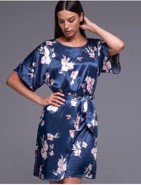 Атласная туника с поясом Mia-Amore VIOLA 7487, Цвет: синий, Размеры: 4XL/5XL, изображение 3