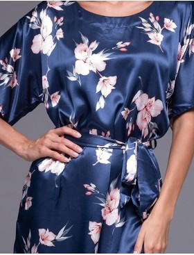 Атласная туника с поясом Mia-Amore VIOLA 7487, Цвет: синий, Размеры: 4XL/5XL, изображение 4