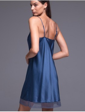 Короткая атласная сорочка Mia-Amore VIOLA 7500, Цвет: синий, Размеры: 3XL, изображение 2