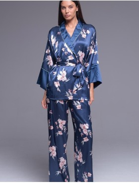 Комплект-тройка из атласа Mia-Amore VIOLA 7505, Цвет: синий, Размеры: 3XL