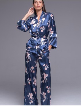 Классическая пижама с брюками Mia-Amore VIOLA 7506, Цвет: синий, Размеры: 3XL