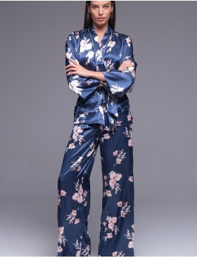 Классическая пижама с брюками Mia-Amore VIOLA 7506, Цвет: синий, Размеры: 3XL, изображение 3