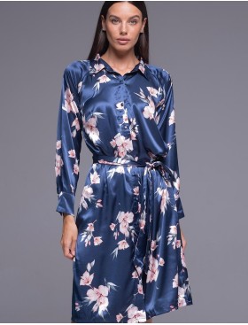 Домашняя рубашка-халат Mia-Amore VIOLA 7507, Цвет: синий, Размеры: 3XL, изображение 3