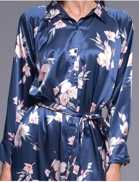 Домашняя рубашка-халат Mia-Amore VIOLA 7507, Цвет: синий, Размеры: 3XL, изображение 4