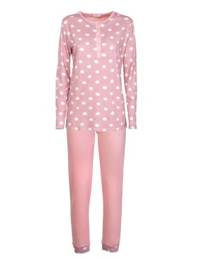 Хлопковая пижама Sielei POIS OI18 cipria, Цвет: cipria (пудровый), Размеры: XS, изображение 2
