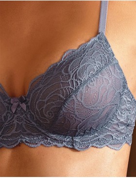 Комплект Sielei ROSES LACE 76205 мягкая чашка + слипы denim, Цвет: denim (голубой), Размеры: 90C, изображение 3
