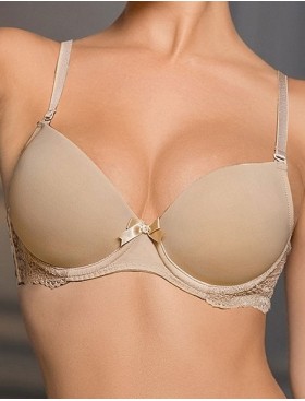 Бюстгальтер балконет пуш-ап Amelie MICROLACE 8030 бежевый, Цвет: бежевый, Размеры: 90A